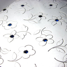 Load image into Gallery viewer, Art Deco French Sterling Silver Jeweled Sapphires Compact Mirror