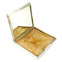 Load image into Gallery viewer, Art Deco French Sterling Silver Jeweled Sapphires Compact Mirror
