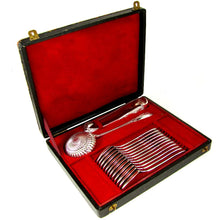 Load image into Gallery viewer, Antique French Sterling Silver Dessert Service & Teaspoon Set