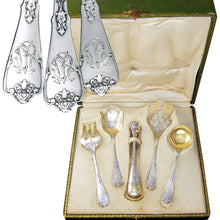 Load image into Gallery viewer, Antique French Sterling Silver Gilt Vermeil Hors d'Oeuvre Servers