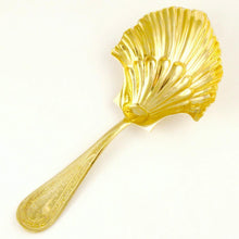 Load image into Gallery viewer, Antique French .800 Silver Gilt Vermeil Scalloped Shell Tea Caddy Spoon