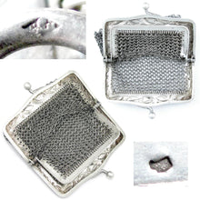 Load image into Gallery viewer, Art Nouveau French .800 Silver Chain Mail Mesh Chatelaine Purse, Mistletoe Decoration