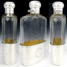 Load image into Gallery viewer, Victorian English Sterling Silver Whiskey Hip Flask London 1899