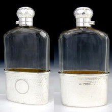 Load image into Gallery viewer, Victorian English Sterling Silver Whiskey Hip Flask London 1899