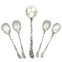 Load image into Gallery viewer, Antique French Sterling Silver Salt & Mustard Spoons Condiment Set