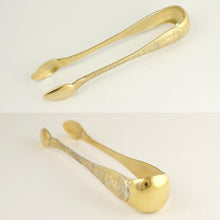 Load image into Gallery viewer, Antique French Sterling Silver Sugar Tongs Gilt Vermeil Putti & Grapes