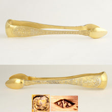 Load image into Gallery viewer, Antique French Sterling Silver Sugar Tongs Gilt Vermeil Putti & Grapes
