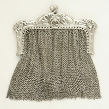 Load image into Gallery viewer, Art Nouveau French .800 Silver Chain Mail Mesh Chatelaine Purse

