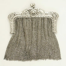 Load image into Gallery viewer, Art Nouveau French .800 Silver Chain Mail Mesh Chatelaine Purse