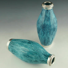 Load image into Gallery viewer, Pair Large Antique French Sterling Silver Mounted Ceramic Vases
