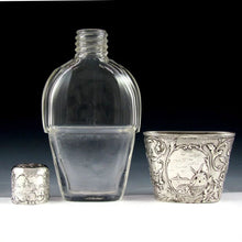 Load image into Gallery viewer, Superb Dutch .833 Silver & Cut Glass Flask