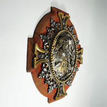 Load image into Gallery viewer, Antique French Jesus Sacred Heart Silver & Gold Gilt Bronze Religious Icon Wall Plaque