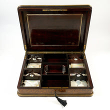 Load image into Gallery viewer, Paul SORMANI Antique French Signed Gaming Box Marquetry Wood Inlay Mother of Pearl Tokens