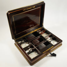 Load image into Gallery viewer, Paul SORMANI Antique French Signed Gaming Box Marquetry Wood Inlay Mother of Pearl Tokens