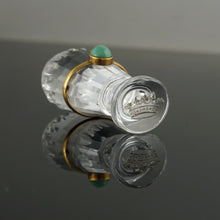 Load image into Gallery viewer, Antique French 18K Gold Wax Seal Rock Crystal Quartz Stone Crown Matrix Stamp