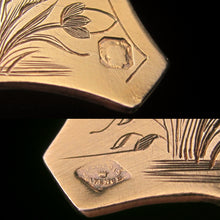 Load image into Gallery viewer, Antique French Sterling Silver Set Dessert Hors d'Oeuvre Servers Aesthetic Movement Gilt Vermeil Engraved Insects