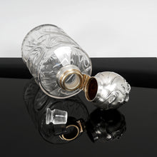 Load image into Gallery viewer, Antique Weinranck & Schmidt German Hanau Silver Cut Crystal Perfume Bottle, Art Nouveau Repousse