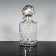 Load image into Gallery viewer, Antique Weinranck & Schmidt German Hanau Silver Cut Crystal Perfume Bottle, Art Nouveau Repousse