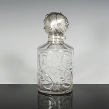 Load image into Gallery viewer, Antique Weinranck & Schmidt German Hanau Silver Cut Crystal Perfume Bottle, Art Nouveau Repousse