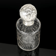 Load image into Gallery viewer, Antique Weinranck & Schmidt German Hanau Silver Cut Crystal Perfume Bottle, Art Nouveau Repousse