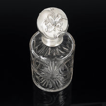 Load image into Gallery viewer, Antique Weinranck & Schmidt German Hanau Silver Cut Crystal Perfume Bottle, Art Nouveau Repousse Flowers