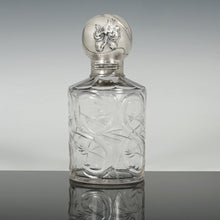 Load image into Gallery viewer, Antique Weinranck & Schmidt German Hanau Silver Cut Crystal Perfume Bottle, Art Nouveau Repousse Flowers