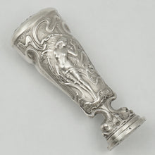 Load image into Gallery viewer, Art Nouveau French .800 Silver Wax Seal, Nude & Dolphins, Firmin Pierre Lasserre