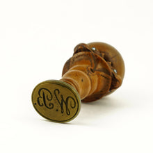 Load image into Gallery viewer, Antique Victorian Carved Wood Figural Wax Seal 3 Headed Dog Cerberus, Glass Eyes