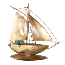 Load image into Gallery viewer, Antique French Napoleon III era inkwell, inkstand, in the form of a sailing boat