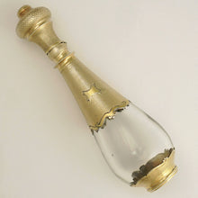Load image into Gallery viewer, Antique French .800 Silver Gold Vermeil Perfume Bottle Glass Tear Drop Shaped Scent Bottle