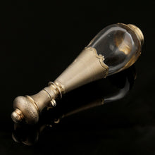 Load image into Gallery viewer, Antique French .800 Silver Gold Vermeil Perfume Bottle Glass Tear Drop Shaped Scent Bottle