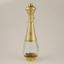 Load image into Gallery viewer, Antique French .800 Silver Gold Vermeil Perfume Bottle Glass Tear Drop Shaped Scent Bottle