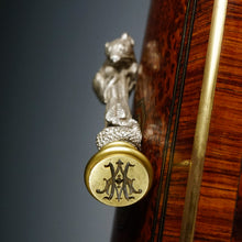 Load image into Gallery viewer, Antique French Silvered Bronze Figural Wax Seal, Desk Stamp, Animialier Study of a Mouse & Snake