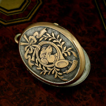 Load image into Gallery viewer, Antique French .800 Silver Photo Locket Pendant, Engraved Dog Portrait
