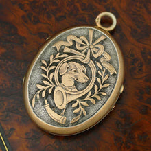 Load image into Gallery viewer, Antique French .800 Silver Photo Locket Pendant, Engraved Dog Portrait