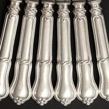 Load image into Gallery viewer, 12 Antique French Sterling Silver Knives, Gordian Knot Pattern