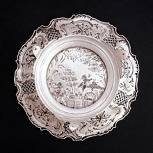 Load image into Gallery viewer, Antique French Sterling Silver Footed Compote Repousse Cherubs & Pierced Lattice, Centerpiece Tray