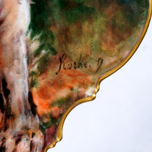 Load image into Gallery viewer, Antique French Limoges Porcelain Hand Painted Scene Hunting Dog & Pheasant Charger Plate, Artist Signed Roche