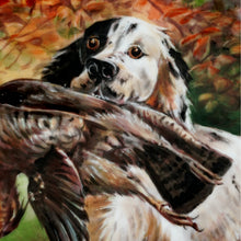 Load image into Gallery viewer, Antique French Limoges Porcelain Hand Painted Scene Hunting Dog & Pheasant Charger Plate, Artist Signed Roche