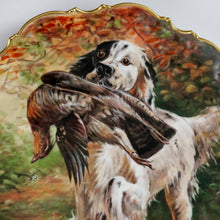Load image into Gallery viewer, Antique French Limoges Porcelain Hand Painted Scene Hunting Dog & Pheasant Charger Plate, Artist Signed Roche