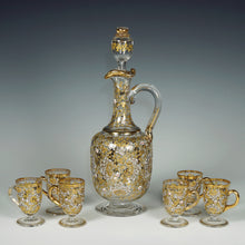 Load image into Gallery viewer, Bohemian Moser enamel glass liquor decanter set