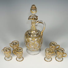 Load image into Gallery viewer, Moser Bohemian glass liquor service raised enamel