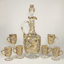 Load image into Gallery viewer, Moser enamel glass liquor set, decanter