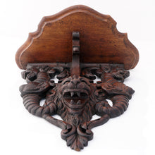 Load image into Gallery viewer, Antique Victorian carved wood wall mount shelf console