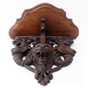 Antique Victorian carved wood wall mount shelf console