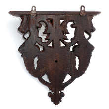 Load image into Gallery viewer, Antique Victorian Hand Carved Wood Wall Shelf Mount Bracket, Lion Face