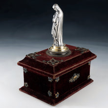 Load image into Gallery viewer, Antique .900 Silver Religious Virgin Mary Figural Wax Seal Desk Stamp, Original Box