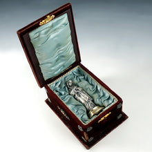 Load image into Gallery viewer, Antique .900 Silver Religious Virgin Mary Figural Wax Seal Desk Stamp, Original Box