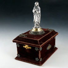 Load image into Gallery viewer, Antique .900 Silver Religious Virgin Mary Figural Wax Seal Desk Stamp, Original Box