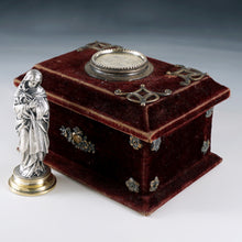 Load image into Gallery viewer, Antique .900 Silver Religious Virgin Mary Figural Wax Seal Desk Stamp, Original Box